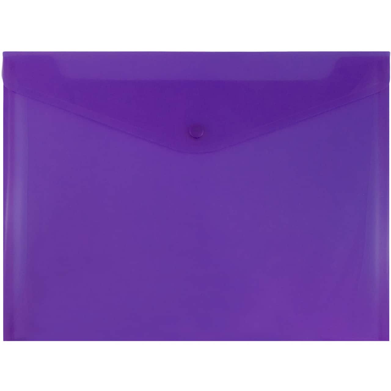 JAM Paper 9.75" x 13" Plastic Snap Closure Envelopes, 12ct.